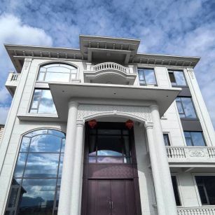 牡丹江白麻别墅外墙干挂石材效果示例