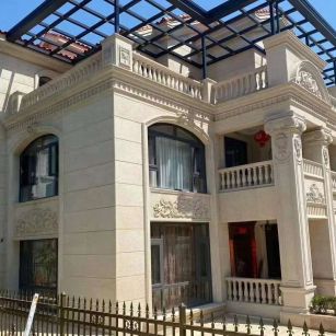 牡丹江 黄金麻花岗岩荔枝面别墅外墙干挂