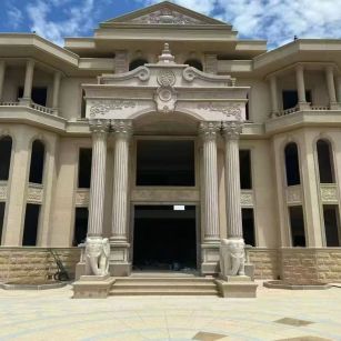 牡丹江 黄金麻别墅外墙干挂，大柱，大象，蘑菇石，雕花板