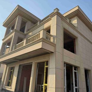 牡丹江 黄金麻花岗岩石材荔枝面外墙干挂效果展示