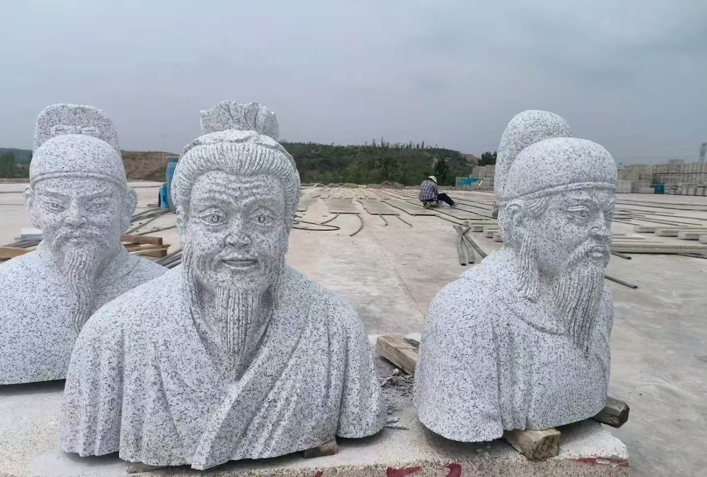 牡丹江 白麻花岗岩石材人物立体雕刻