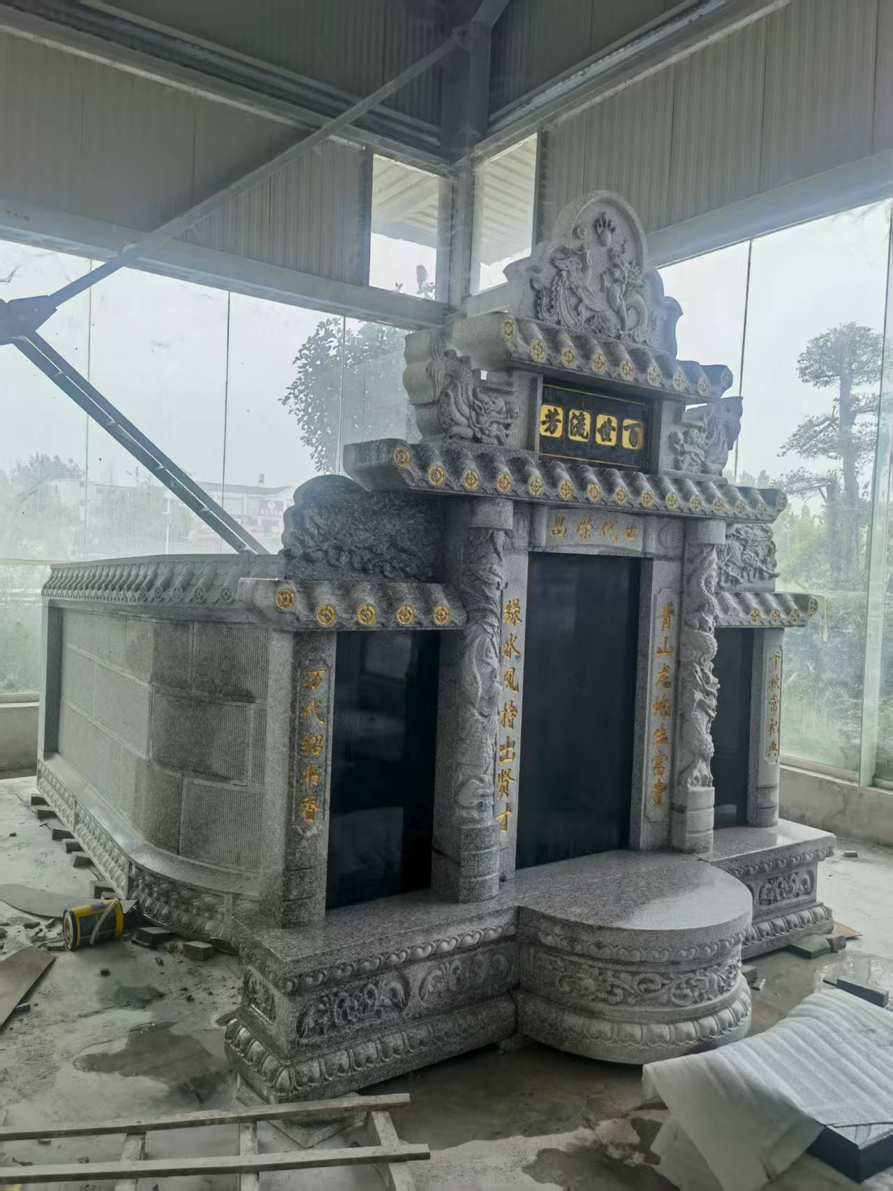 牡丹江 芝麻白墓碑效果展示图